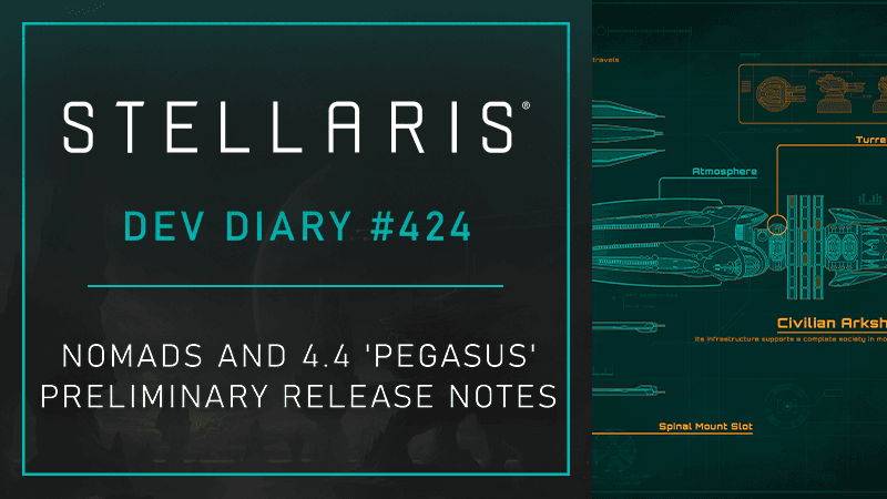 Stellaris Nomads Arkship mobile capital with Wayline network connecting systems across the galaxy