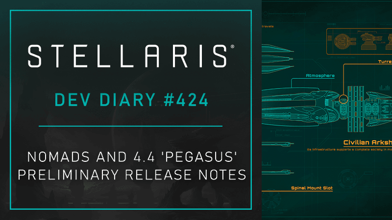 Stellaris Nomads Arkship mobile capital with Wayline network connecting systems across the galaxy