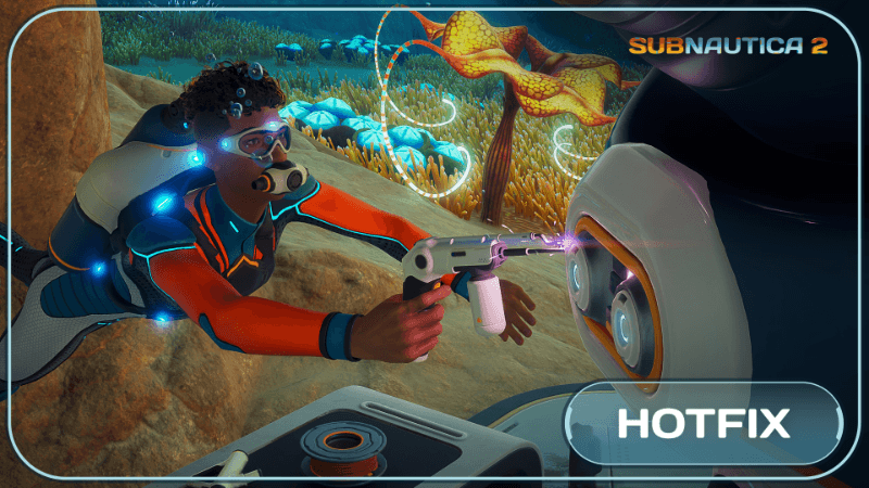 Subnautica 2 underwater base with bioluminescent creatures in deep ocean.