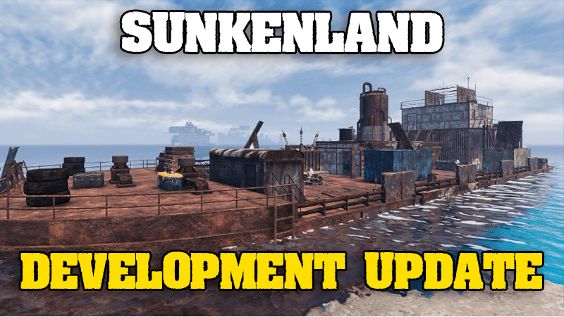 Sunkenland New World update showing coastal fortress and flooded harbor environment