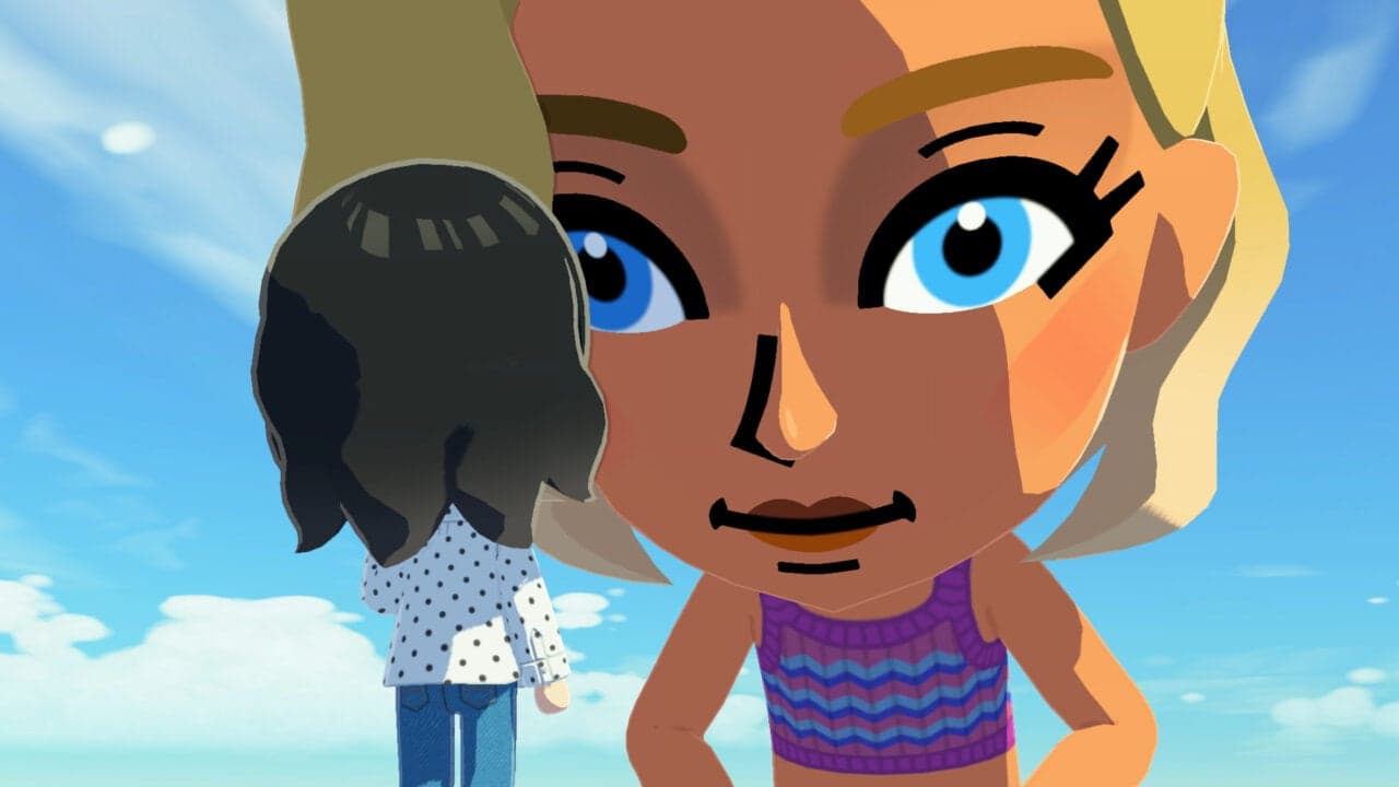 Two Miis arguing on an island in Tomodachi Life Living the Dream