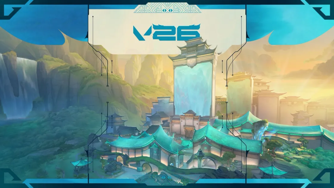 Valorant Act 4 patch art featuring the new Summit map training academy setting