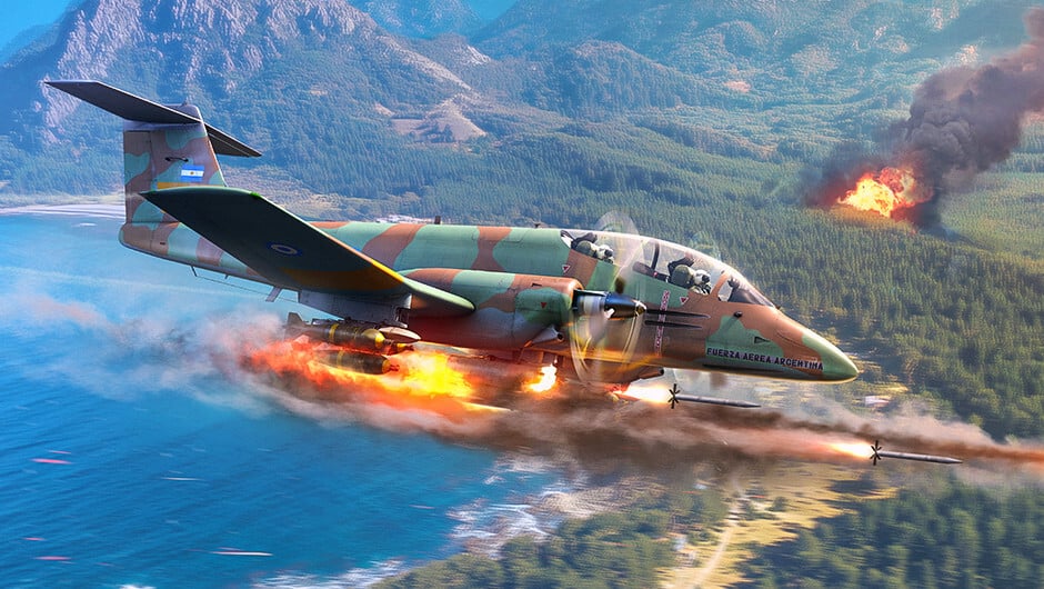 War Thunder F/A-18 fighter jet in combat, patch 2.57.0.30 key art