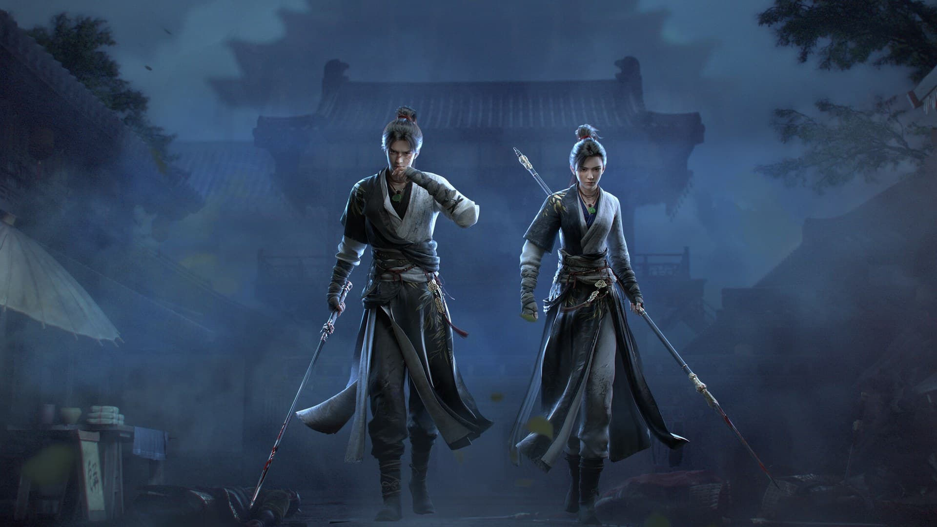 Where Winds Meet warrior character with martial arts weapon stance