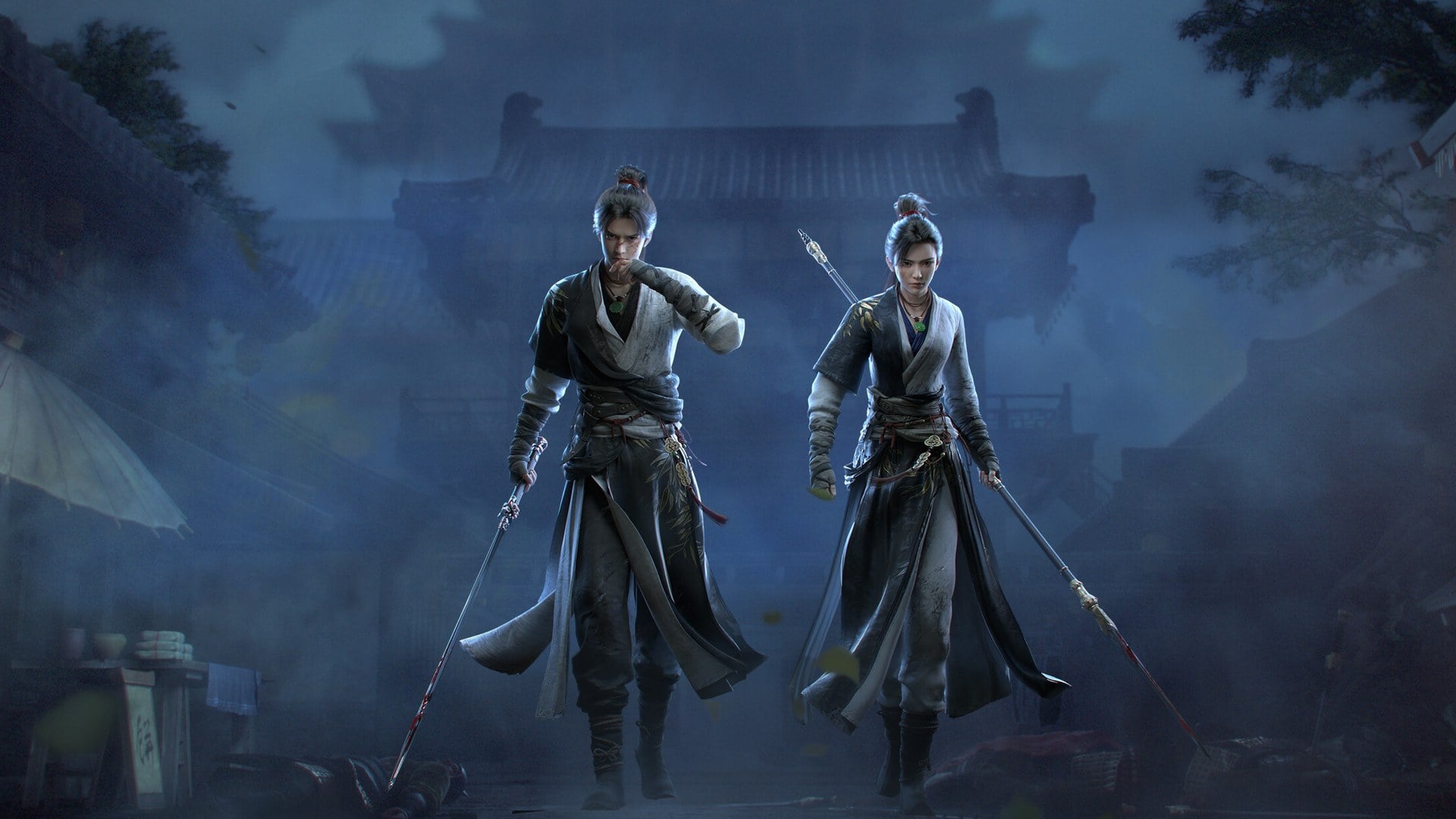 Where Winds Meet warrior character with martial arts weapon stance