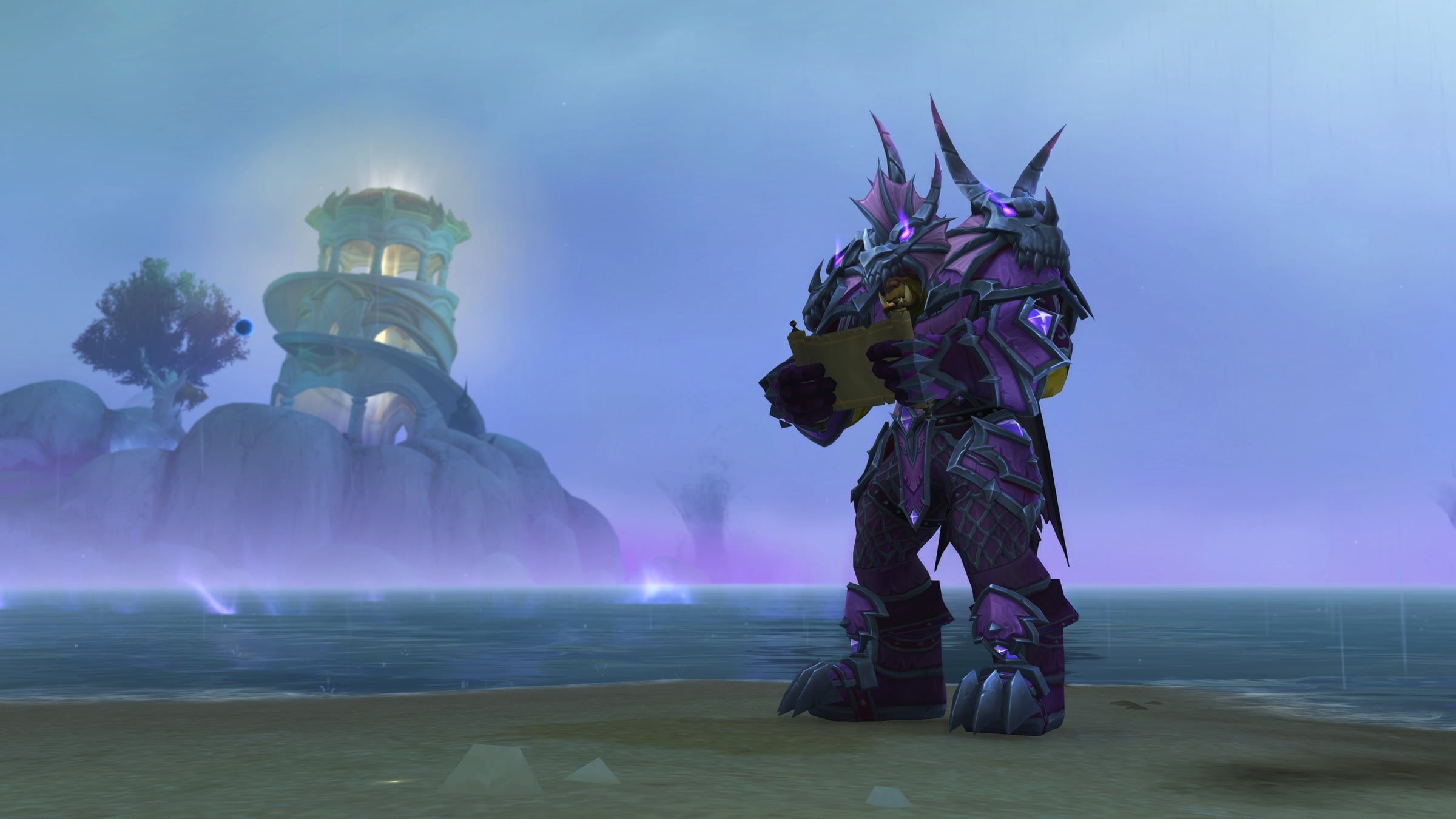 World of Warcraft Midnight expansion key art with void-themed environments