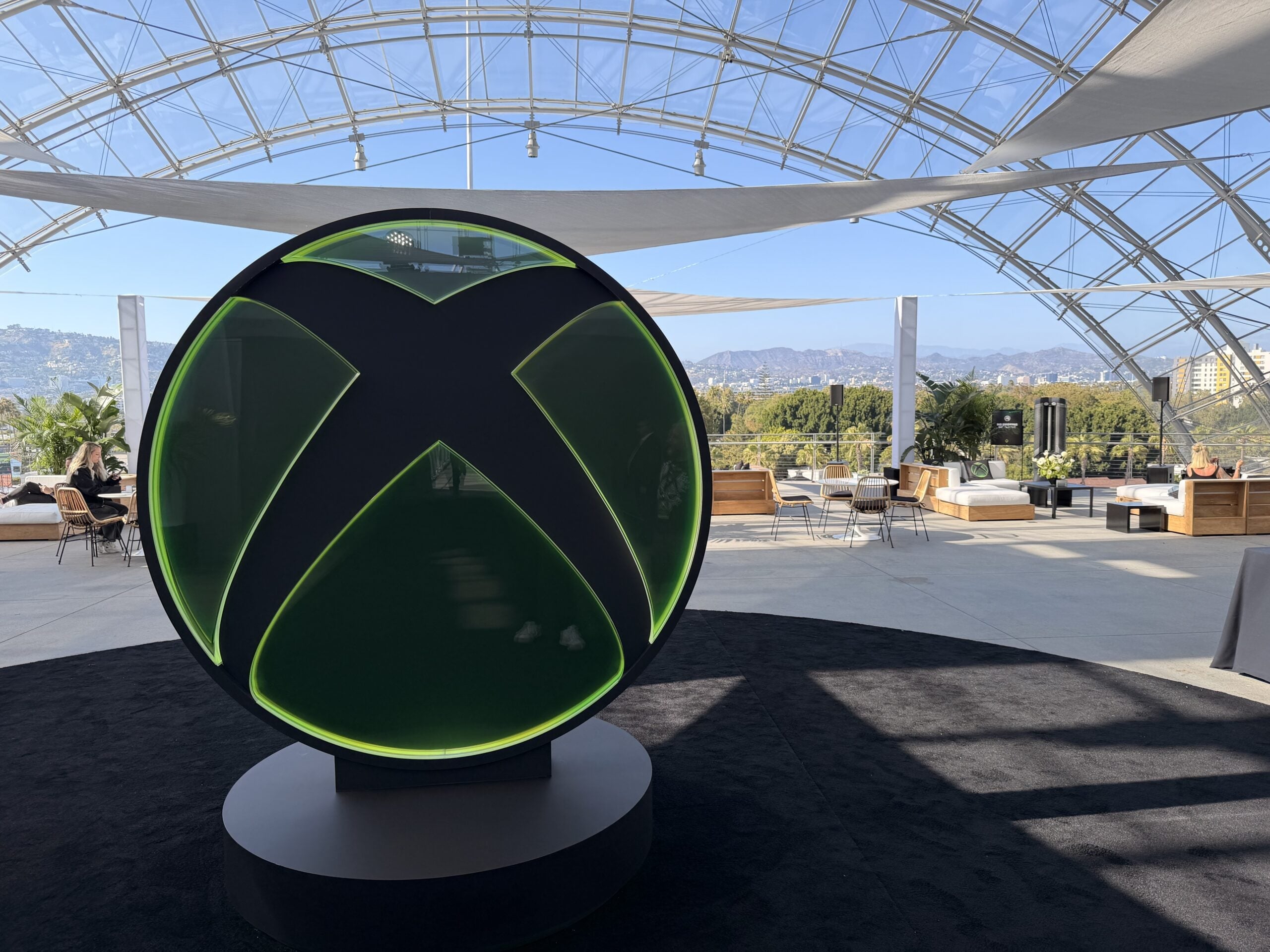 Xbox CEO Asha Sharma speaking at a corporate event about Xbox's future