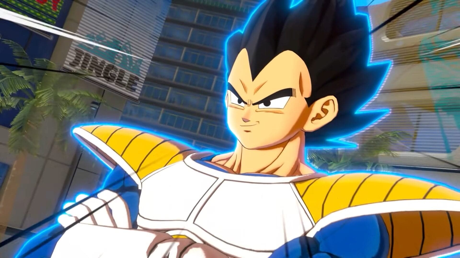 Dragon Ball Xenoverse 3 custom Saiyan character powering up in combat
