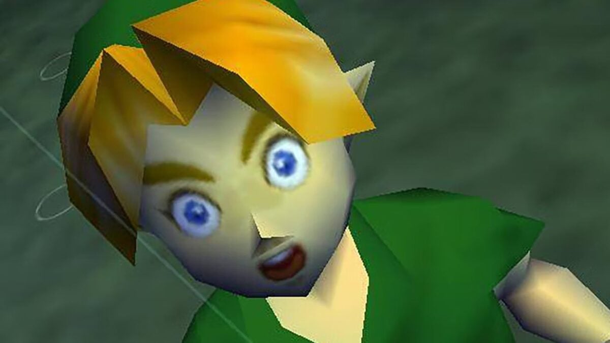 Link standing in Hyrule Field in The Legend of Zelda Ocarina of Time remake for Switch 2