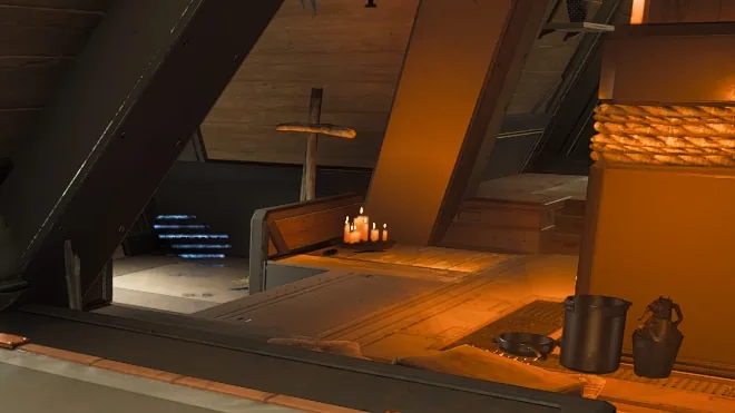 In-game screenshot of a Bloodhound after they've run through the Allfather's Cloak ultimate. They are almost invisible, with some distortion lines being the only character distinction.